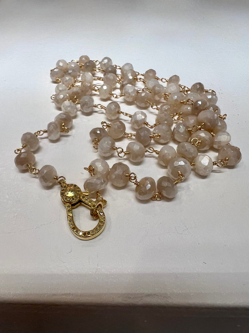 White Moonstone Gold Necklace