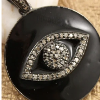 Black Evil Eye Diamond Pendant