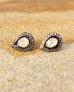 Load image into Gallery viewer, Tear Drop Rose Cut Diamond Pave Studs
