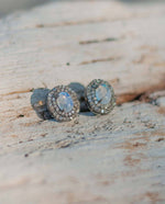 Load image into Gallery viewer, Moonstone Diamond Earrings
